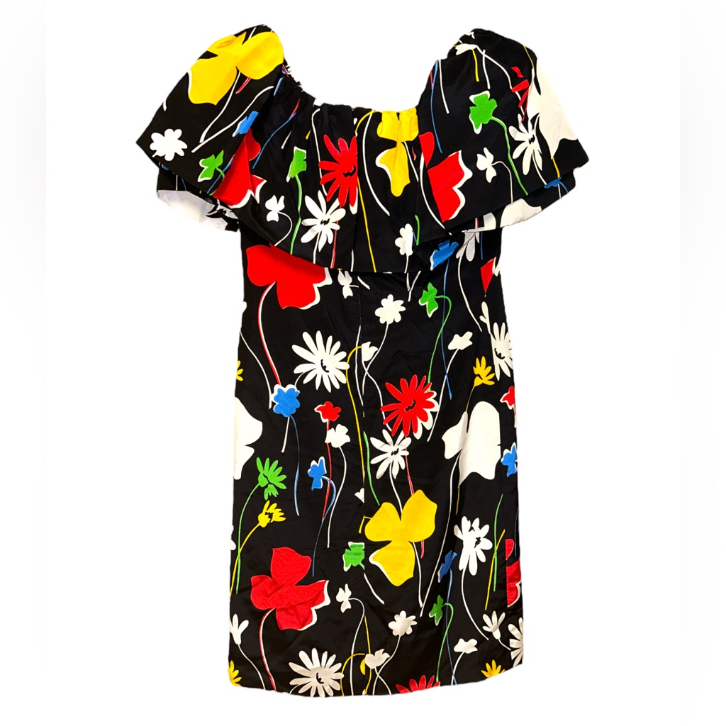Nwot Vintage 100% Silk Luxury Pauliue Trigere Floral Ruffled Dress — image 5 of 8